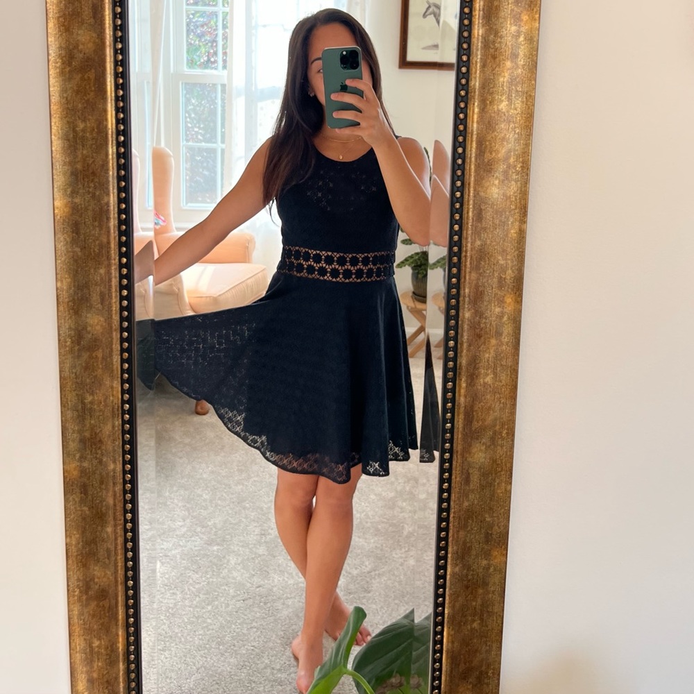 Free People - black daisy waist dress